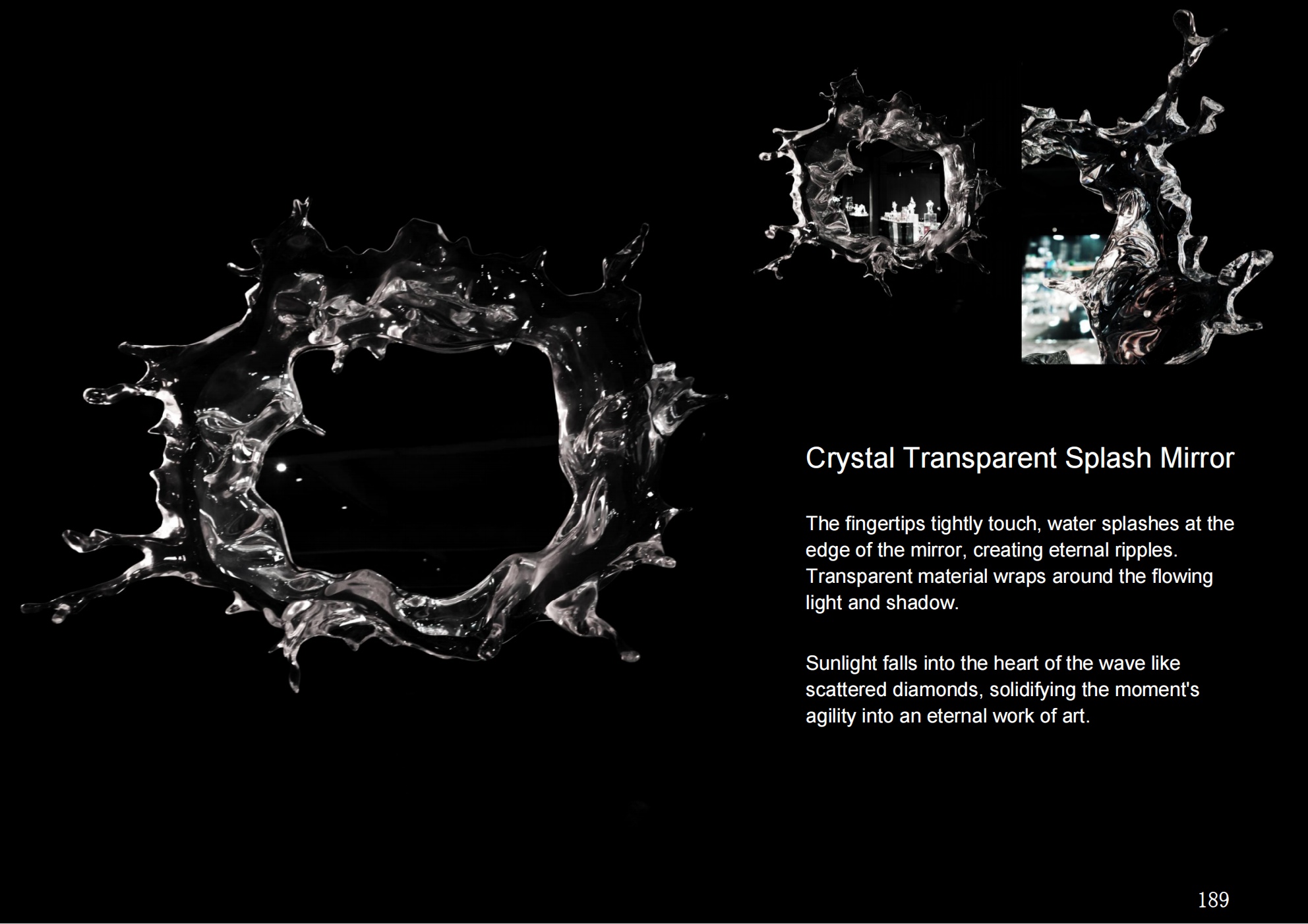 Platinum Crystal Water Splash Mirror B